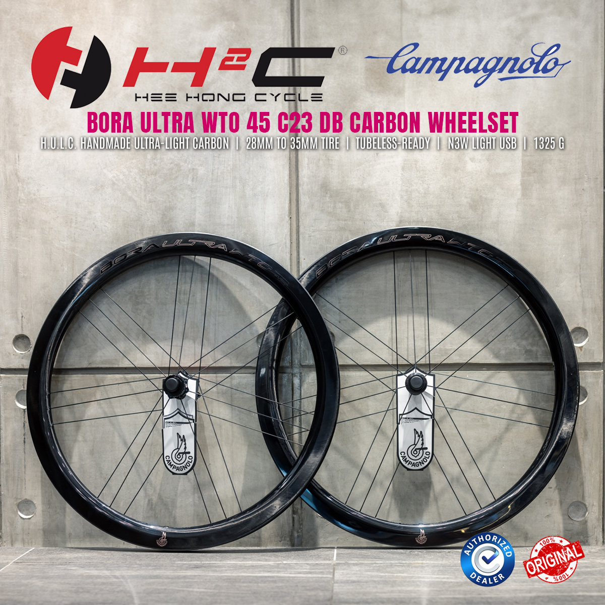 Campagnolo Bora Ultra WTO 45 C23 DB Carbon Wheelset
